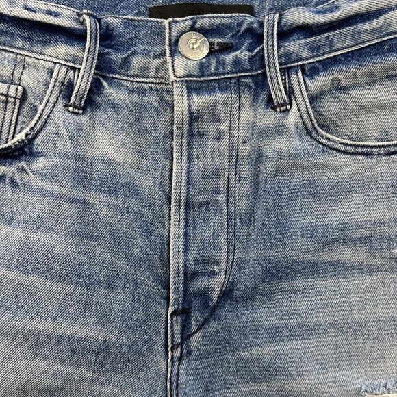 3x1 NYC Womens Distressed High-Rise Denim Shorts Sz 27 Ripped & Frayed Y2K Style - Picture 7 of 12